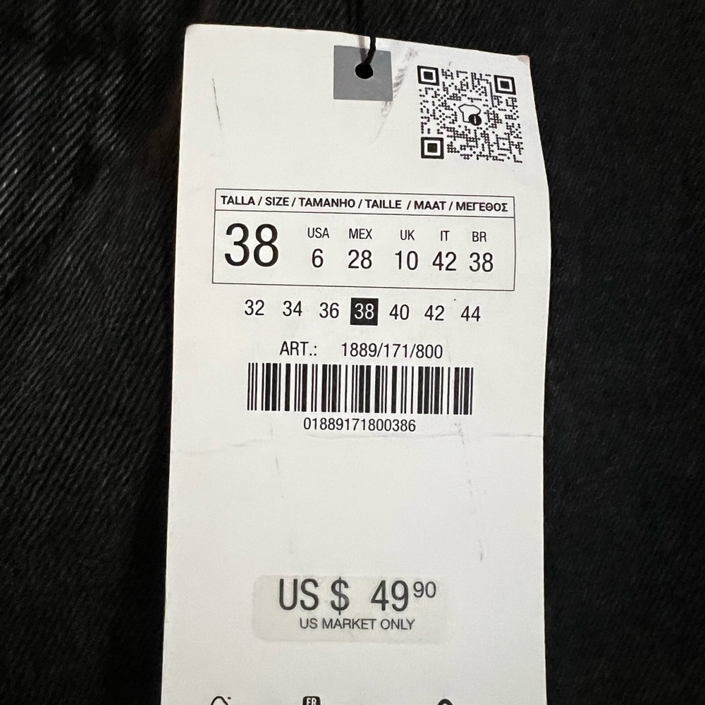 Zara Women Black Jeans, SIZE 6, NEW WITH TAGS - Picture 4 of 6